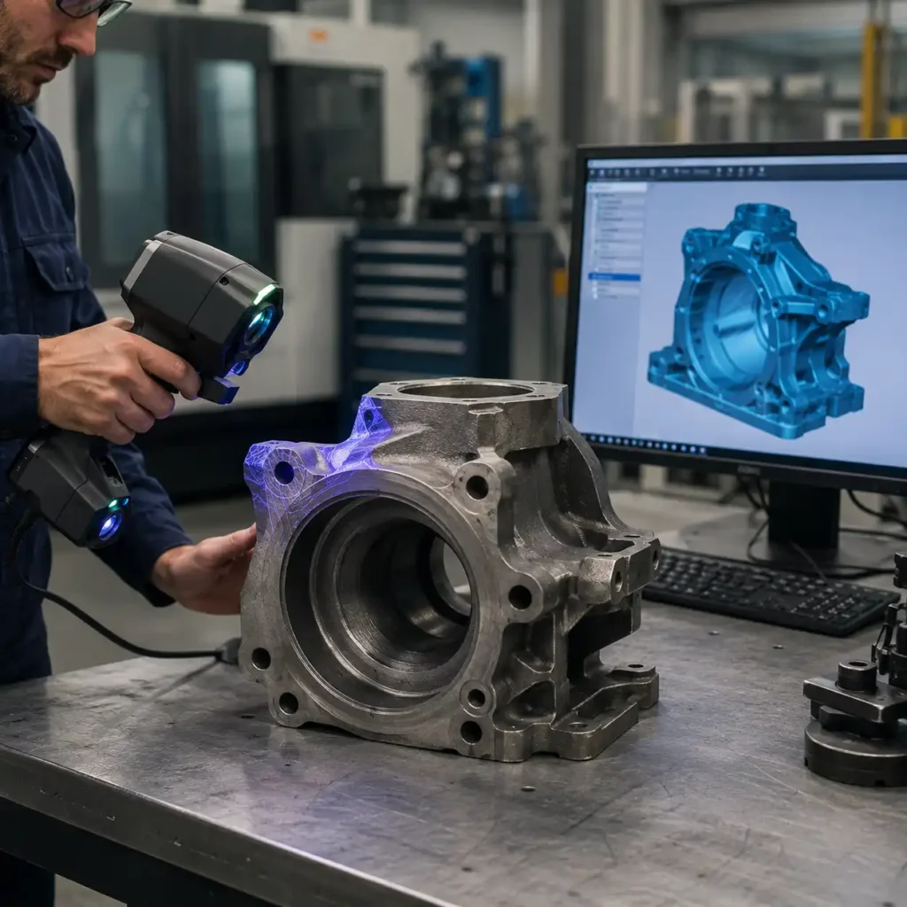 Industrial 3D scanning of a component for reverse engineering