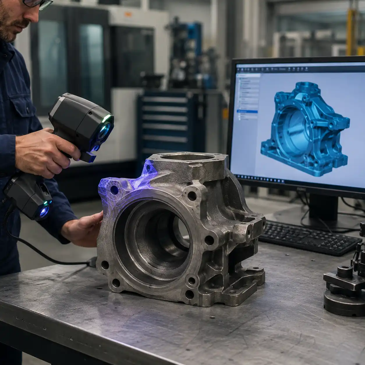 Industrial 3D scanning of a component for reverse engineering